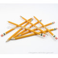 customized cheap price 7inch yellow hexagonal wooden pencil with top eraser